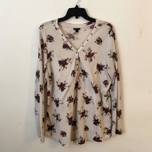 Torrid Floral Thermal Henley Top